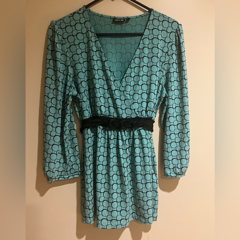 Turquoise & Brown Blouse